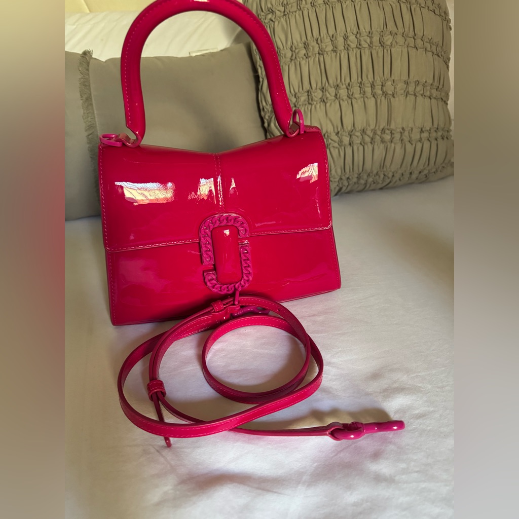 Marc Jacobs The St Marc Mini Top Handle Satchel Patent Leather Crossbody Bag